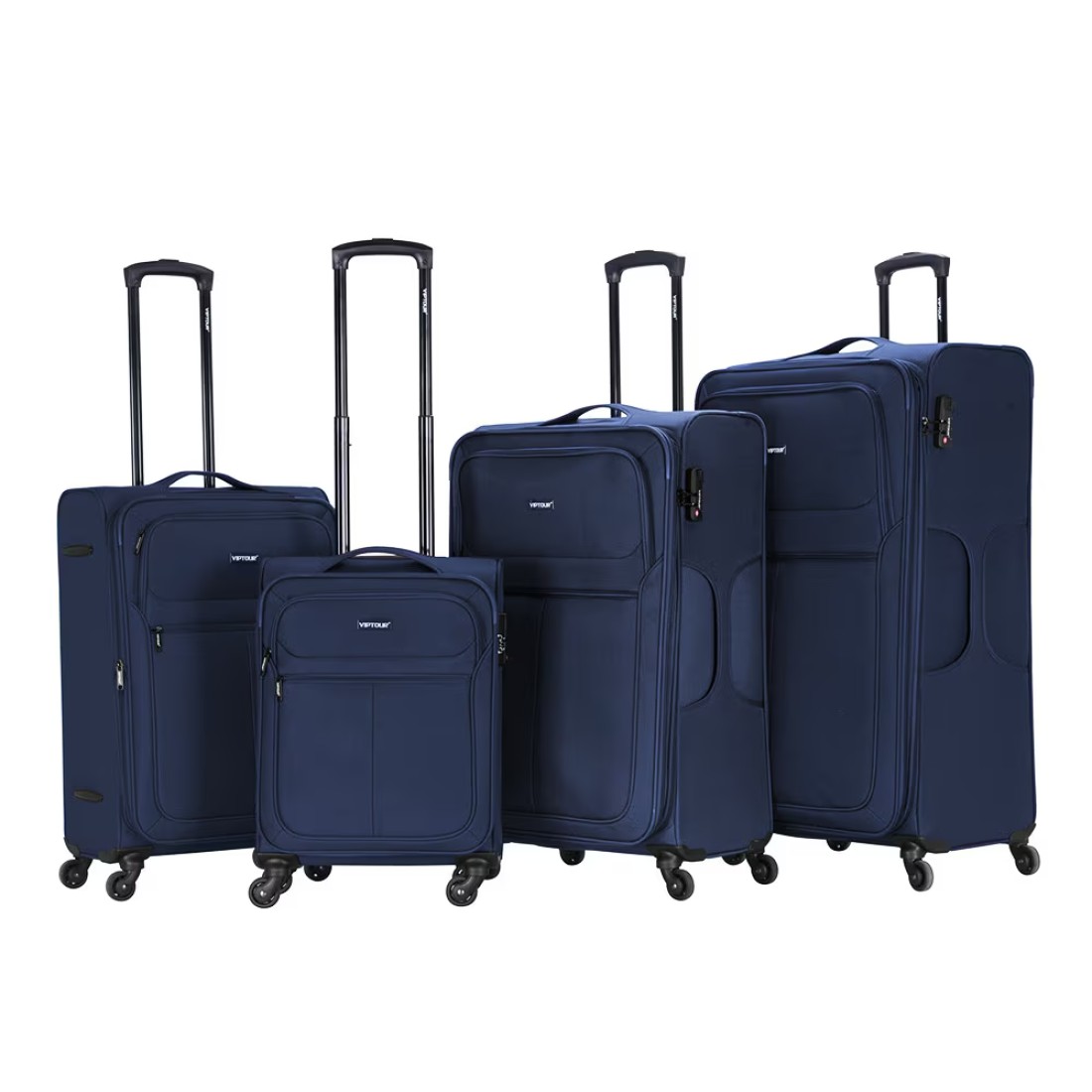 VIPTOUR VIPTOUR Set of 4 Light Weight Polyester Jacqard Trolley Luggage With Number Lock 20/24/28/32 Inches