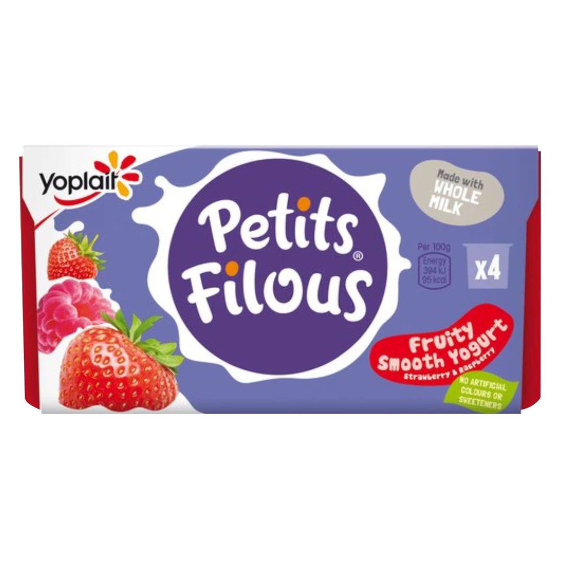 YOPLAIT PTIT FILOU RASP/STRW 100GX4
