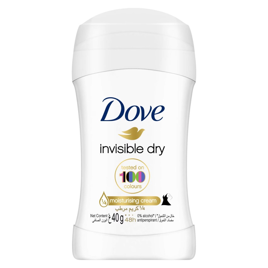 Dove Women Antiperspirant Deodorant Stick For Refreshing 48-Hour Protection Invisible Dry Alcohol Free 40g