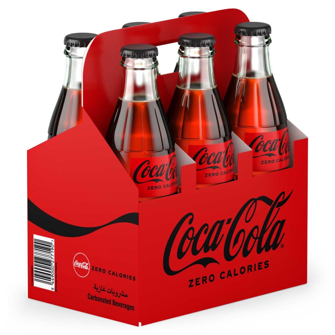 Coca-Cola Zero Calories Carbonated Soft Drink Glass Bottle 290ml