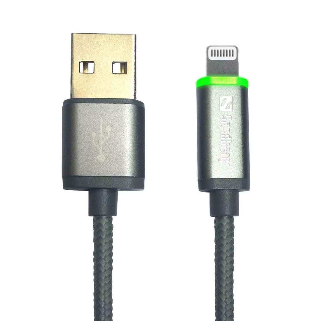 ساندبرغ كابل مضيء LED القابل للعكس بطول 1 متر - رمادي