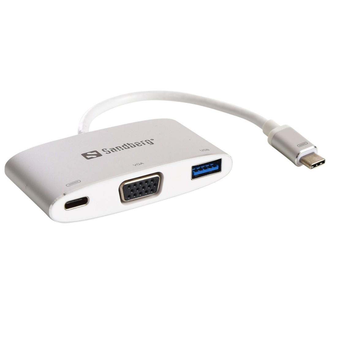 Sandberg USB-C Mini VGA With USB Dock White