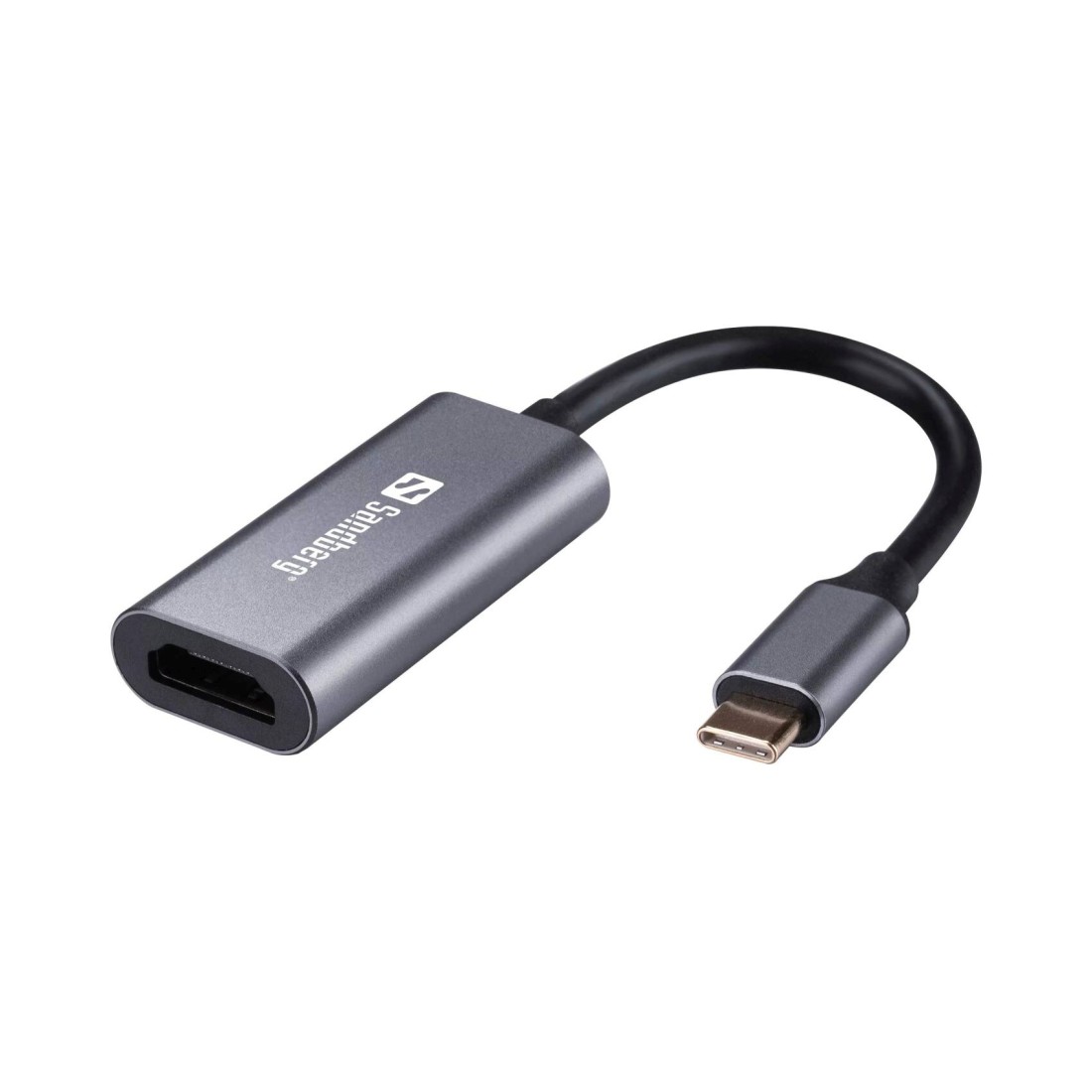 ساند بيرغ كابل بمنفذ USB-C إلى شاشة مزودة بمنفذ HDMI - رمادي