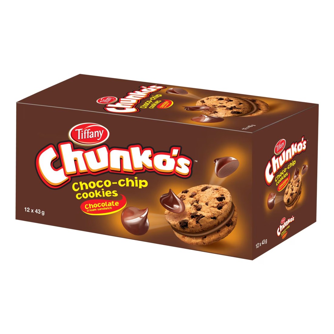 Tiffany Chunko&#39;s Choco Chip Cookies, 43g Pack of 10