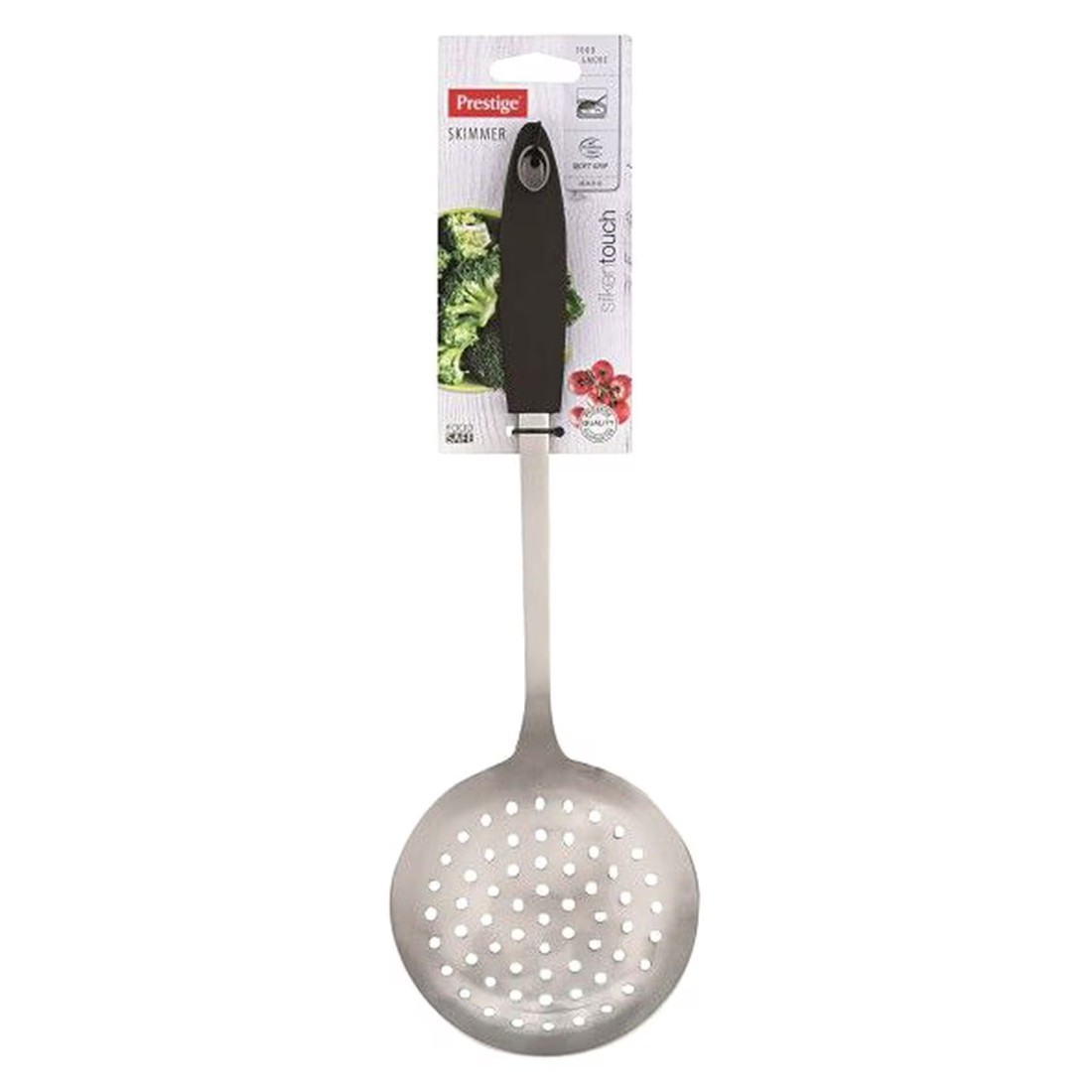 Prestige Silken Touch Stainless Steel Skimmer PR54405 Silver And Black