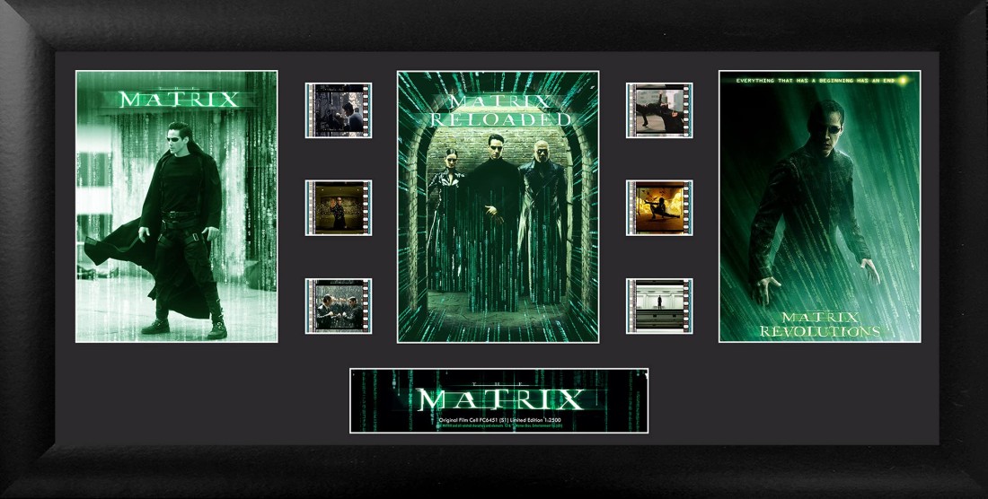 Trend Setters The Matrix Trilogy 20 x 11 FilmCells Trio Framed Wall Art Presentation Featuring Six 6X 35 mm Film Clips Limited Edition Officially Licensed Collectible
