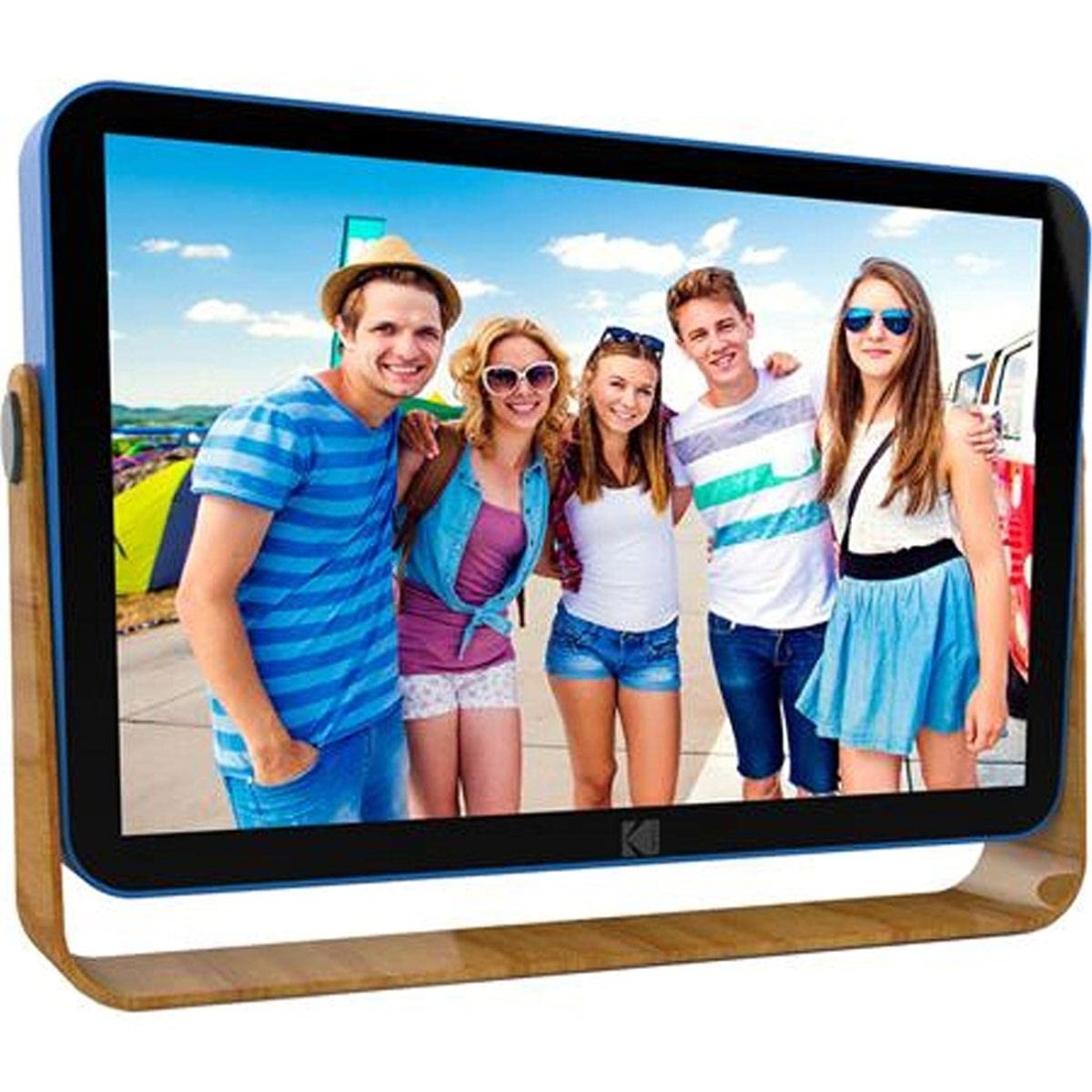 Kodak 10Inch Smart Touch Screen Rechargeable Digital Picture Frame WiFi Enabled with HD Photo Display and MusicVideo Support Calendar Weather and Location Updates RWF108 Ocean Blue