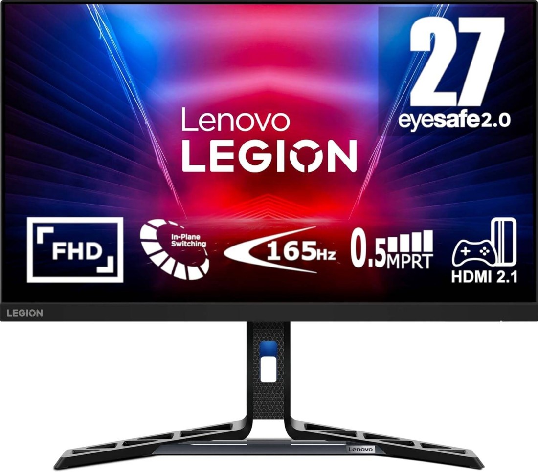 Lenovo Legion R27i-30 Gaming Flat Monitor, 27&quot; FHD IPS Display, Up to 180Hz Refresh Rate, 0.5ms (MPRT) Response Time, AMD FreeSync Premium &amp; Adaptive Sync Compatible, Black 67B5GAC1AE