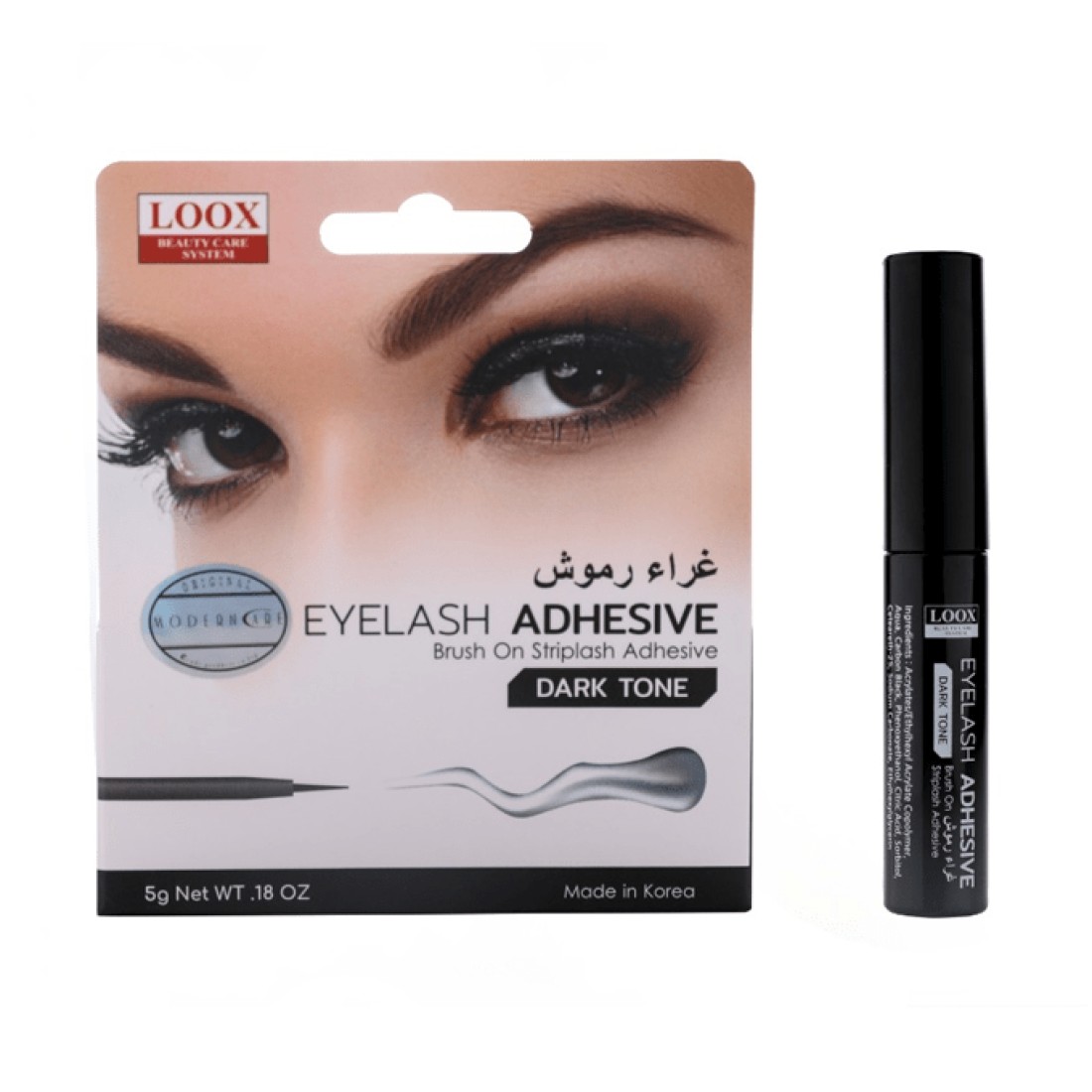 Loox Eyelash Adhesive Brush On Striplash Adhesive - Dark Tone - 5g