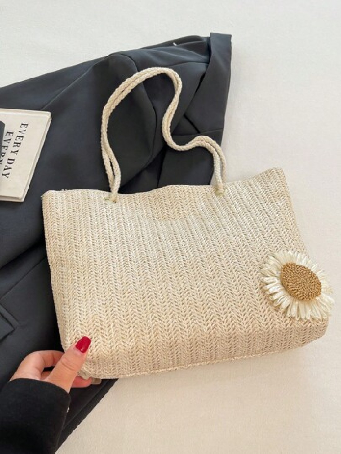 Small Floral Print Beach Style Scarf Decoration For Shoulder Bag