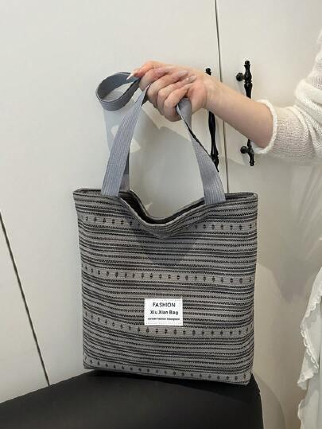 Korean Style Retro Casual Work Tote Bag For Women 2025 New Fashionable Canvas Satchel Shoulder Bag