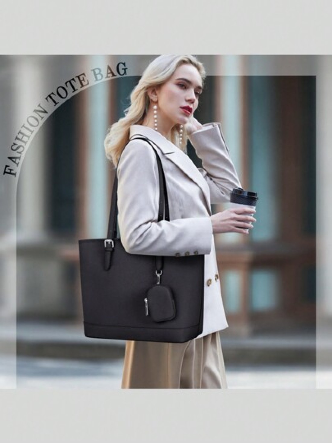 NEWHEY Tote Bags For Women Leather Shoulder Bag Large Capacity Purses And Handbags With Removable Small Pouch