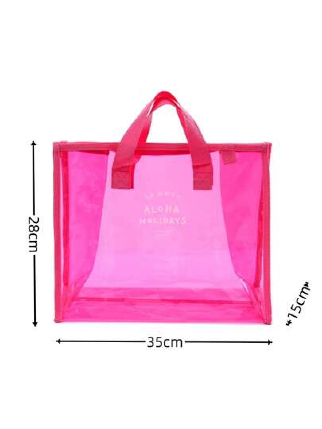 1pc Red Pvc Portable Swimming Bag For Clothing Storage Fashionable Clear Waterproof Beach Bag Travel Tote Handbag School Bag Large Capacity Portable Classic Casual Waterproof For Teen Girls Women Coll