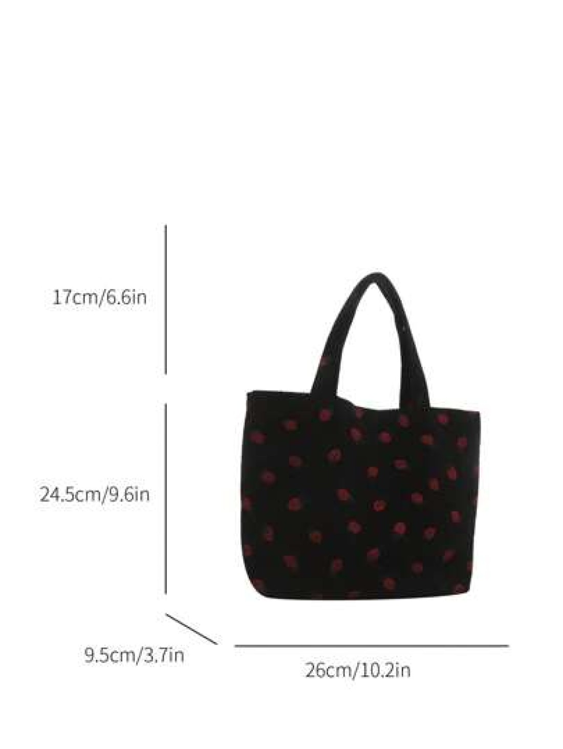 Fashionable Strawberry Print Tote Bag Large Capacity All Match Corduroy Material Shoulder Women s Bag Cute Strawberry Purse