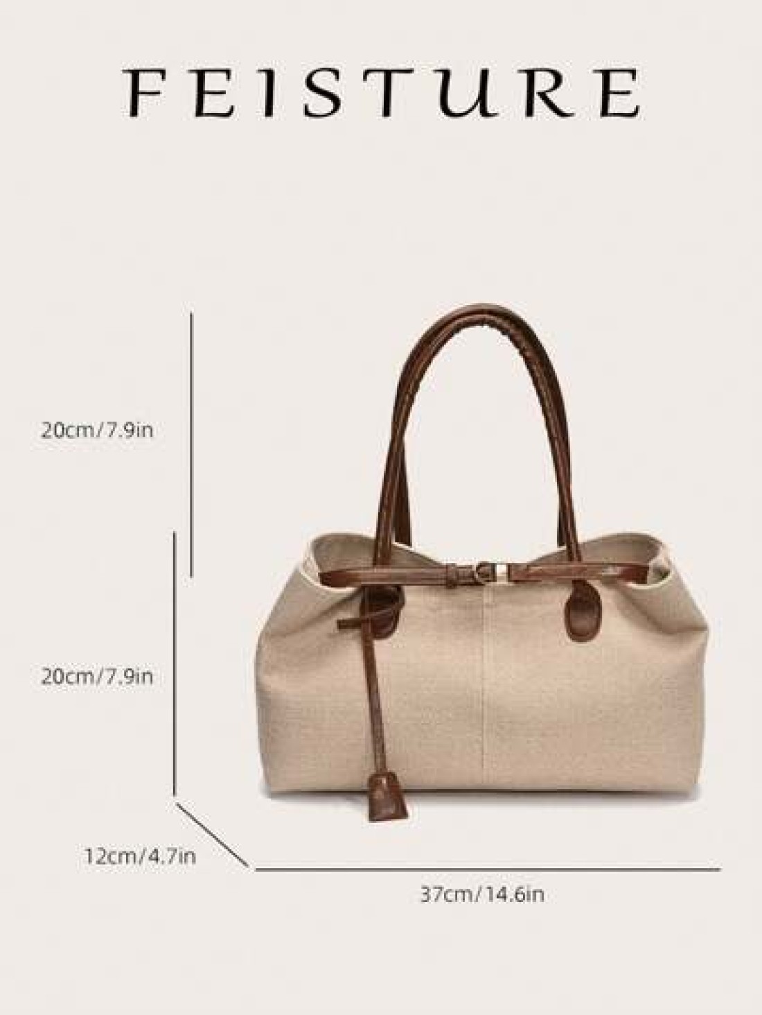 FEISTURE 1 Piece Summer Straw Woven Handbag Beach Bag By The Sea Large Capacity Belt Buckle Design Tote Bag Magnetic Buckle Closed Suitable For Girls Ladies College Students Newcomers And White Collar