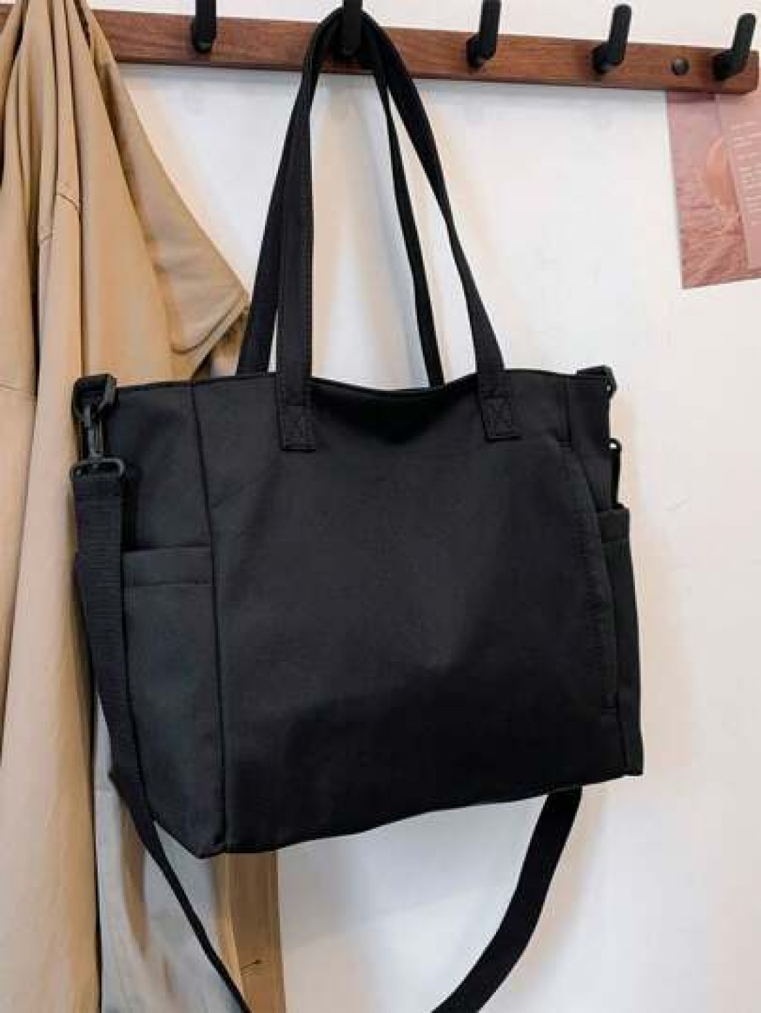 New Fashion Nylon Plain Color Women Shoulder Bag Large Capacity Multi Pocket Suitable For Travel Commute Camping School Versatile And Adjustable One Shoulder Cross Body