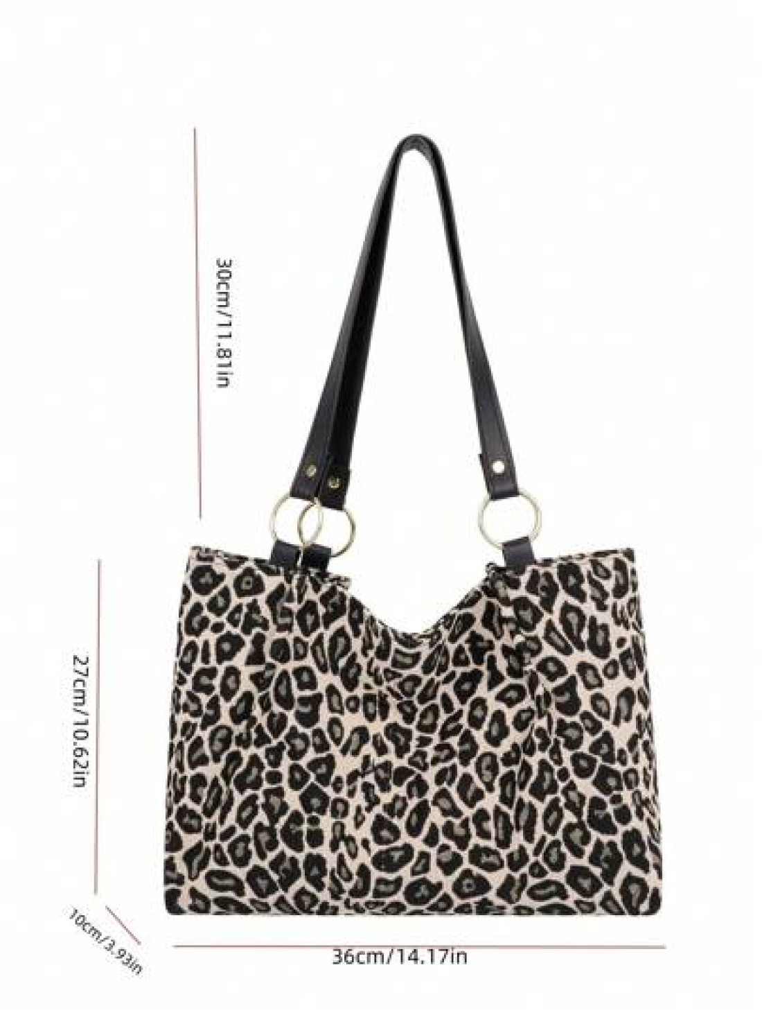 New Fashion Leopard Print Large Capacity Shoulder Under Arm Casual School Tote Bag Fashion Leopard Print Bag