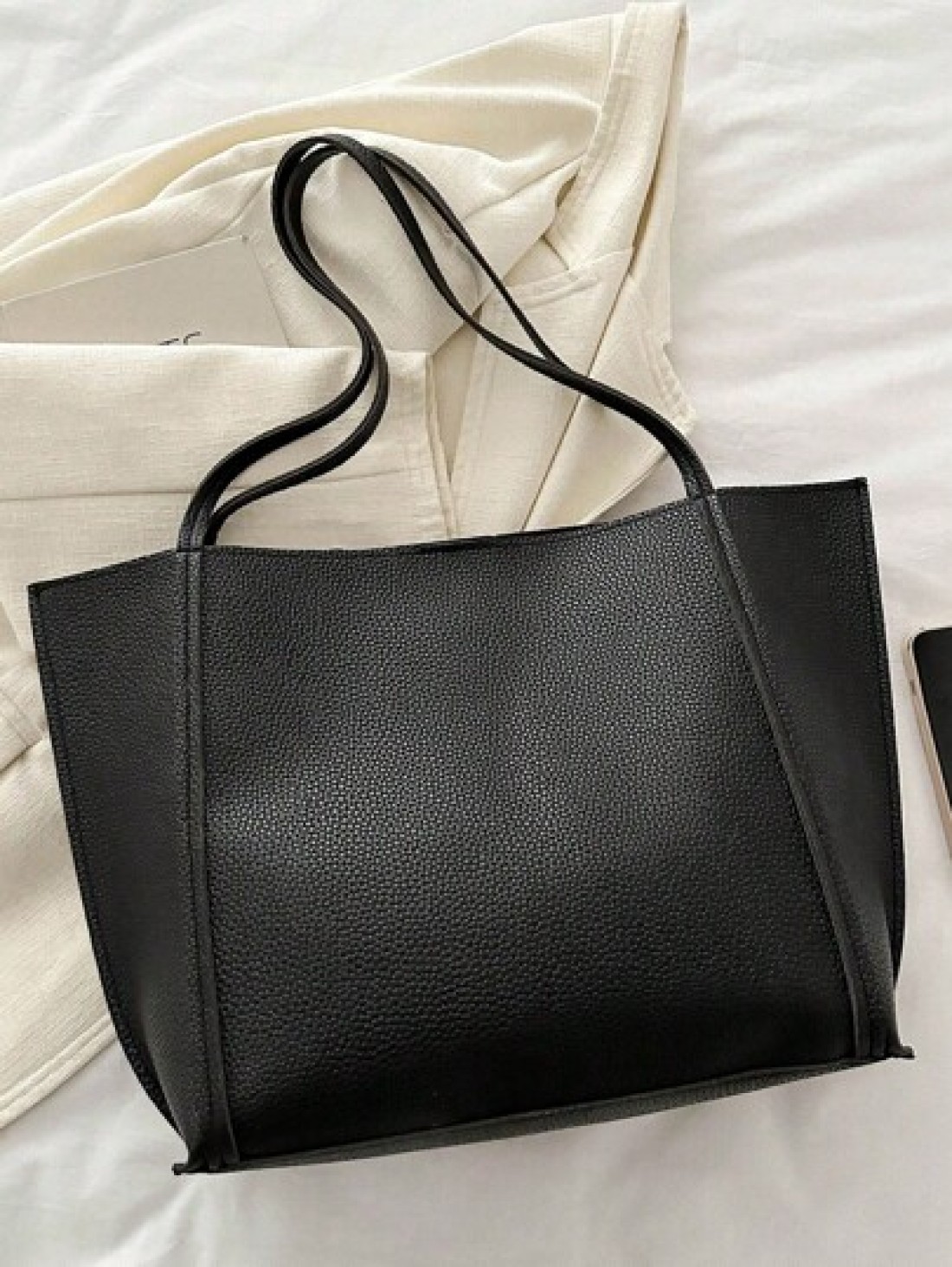 Litchi Texture Mother Daughter Tote Bag Large Capacity Shoulder Bag