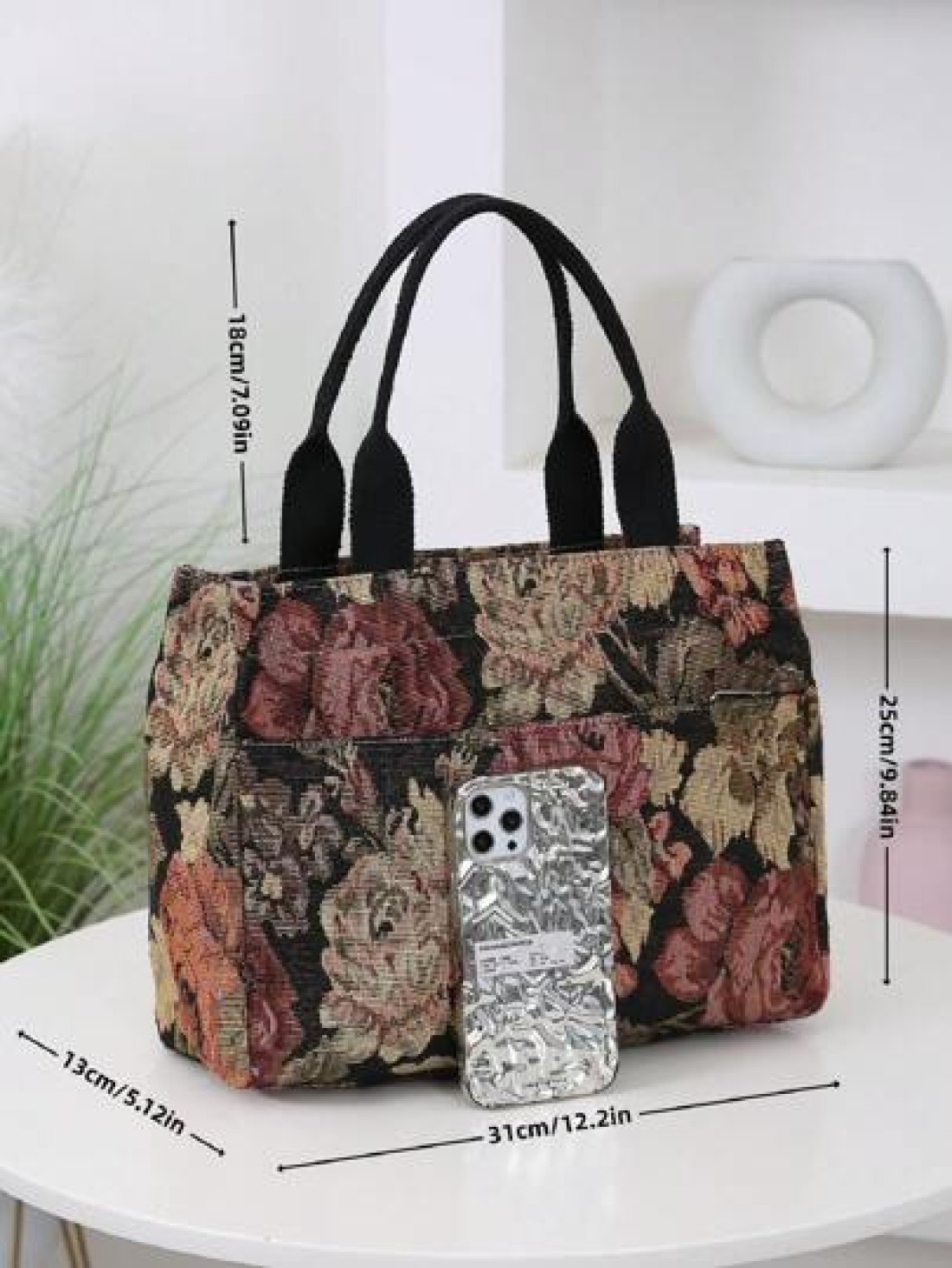 New Arrival Thickened Knitted Jacquard Fabric Handbag Tote Bag Work Shopping Carryall Mother s Outdoor Organizer Cloth Bag Women Handbag