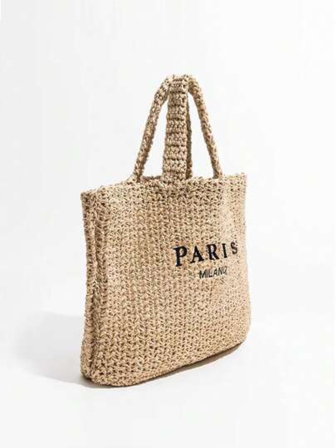 Tropiscape Casual Large Capacity Straw Tote Bag Designer Letters Women Handbags Handmade Woven Summer Beach Bag Big Shopper Purses Holiday Essentials Perfect For Travel Vacation Holiday Beach Perfect
