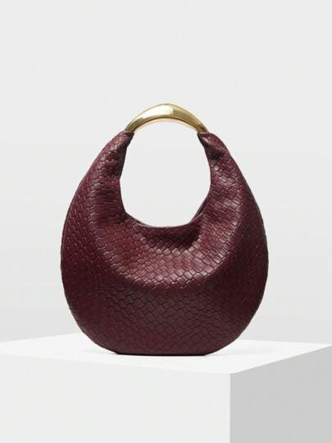 MOTF PREMIUM FASHIONABLE STREETWEAR PLAIN TEXTURE CRESCENT HANDBAG FOR WOMEN VALENTINES