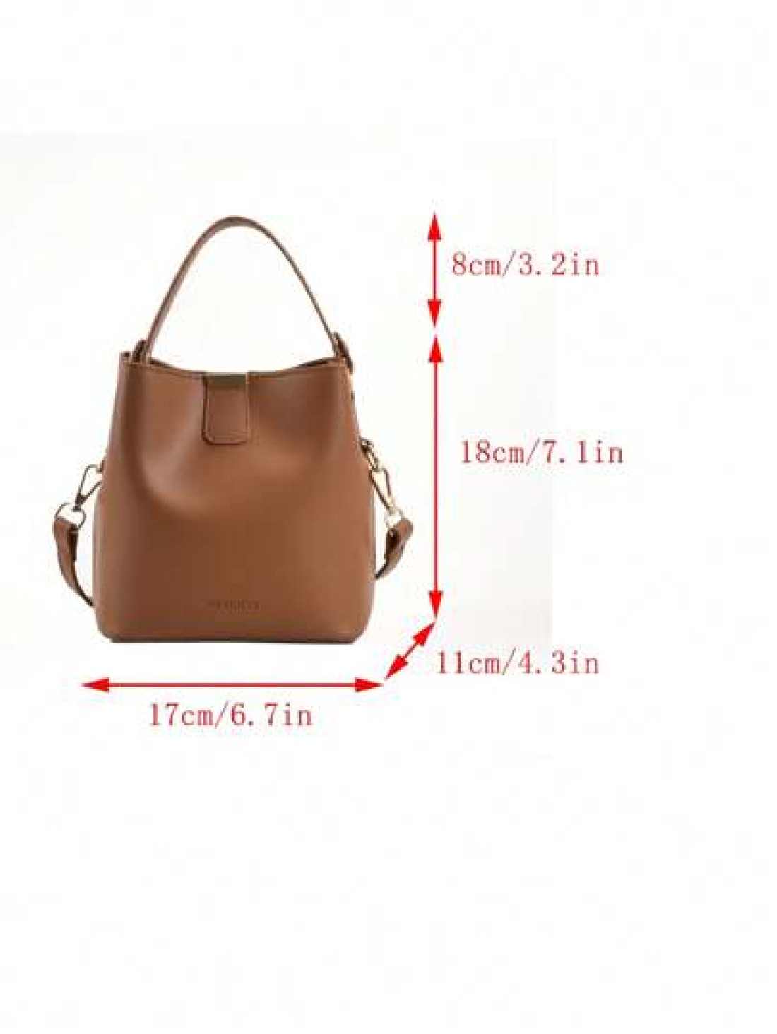 Fashionable Mini Litchi Grain Versatile Solid Color Elegant Casual Tote Shoulder Bucket Bag