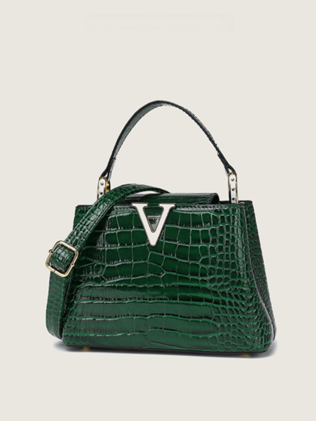 Luxury Brand Women s Handbag Crocodile Texture High Quality Shoulder Bag 2025 New Fashion Versatile Large Capacity Tote Bag Retro Casual Street Wear Minimalist Celebrity Style Glossy Shoulder Bag Blac