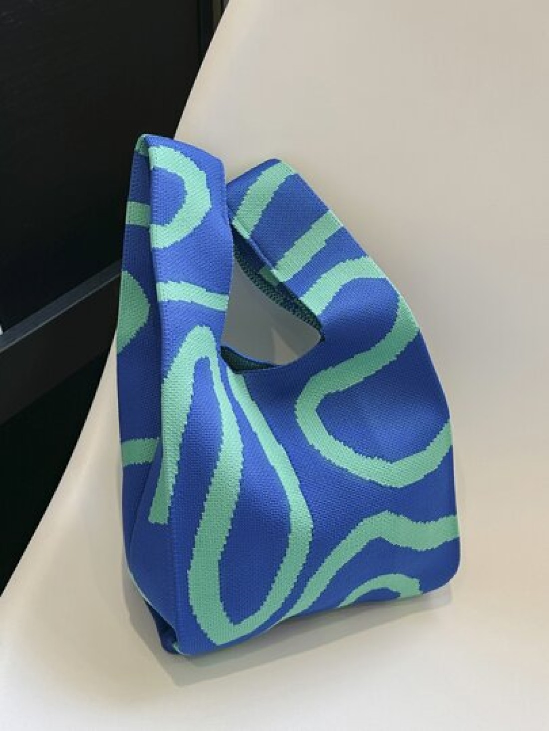 duke bear Knot Bag Ladies Geometric Pattern Crochet Bag Suitable For Vacation 1 Piece Mini Crochet Bags Handheld Bag Geometric Pattern Knitting Crochet Breathable Lightweight Foldable Pocket Suitable