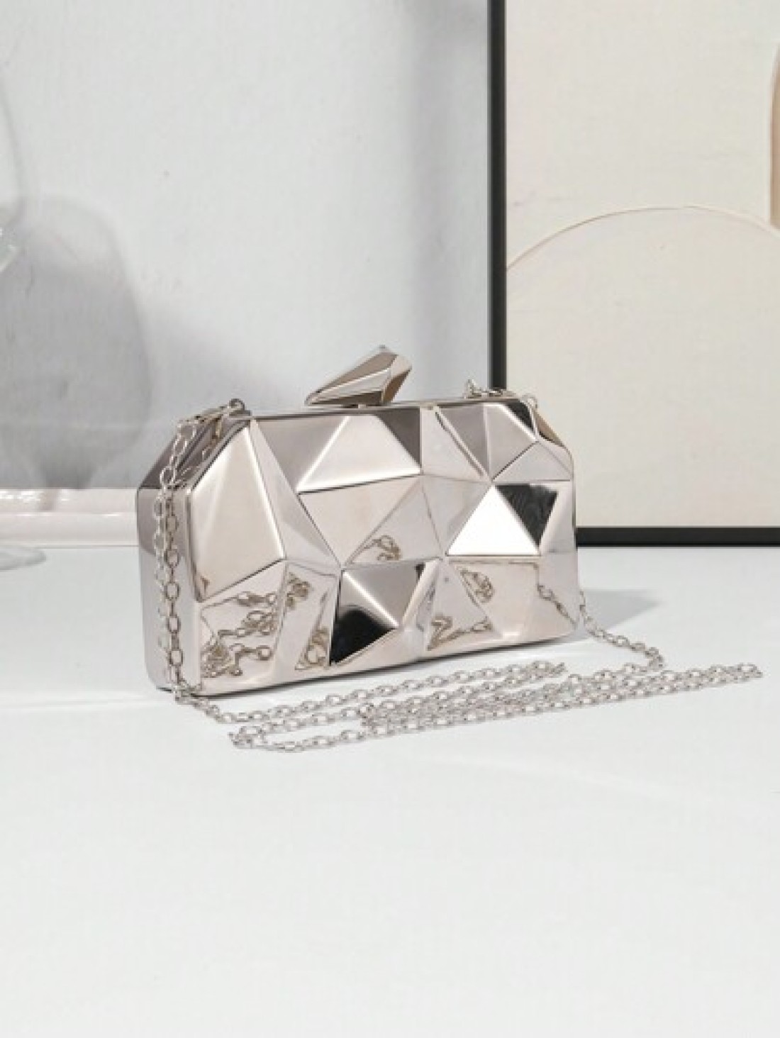Women s European And American Style Metal Box Crossbody Chain Bag High End Evening Clutch Banquet Purse Formal Party Bag