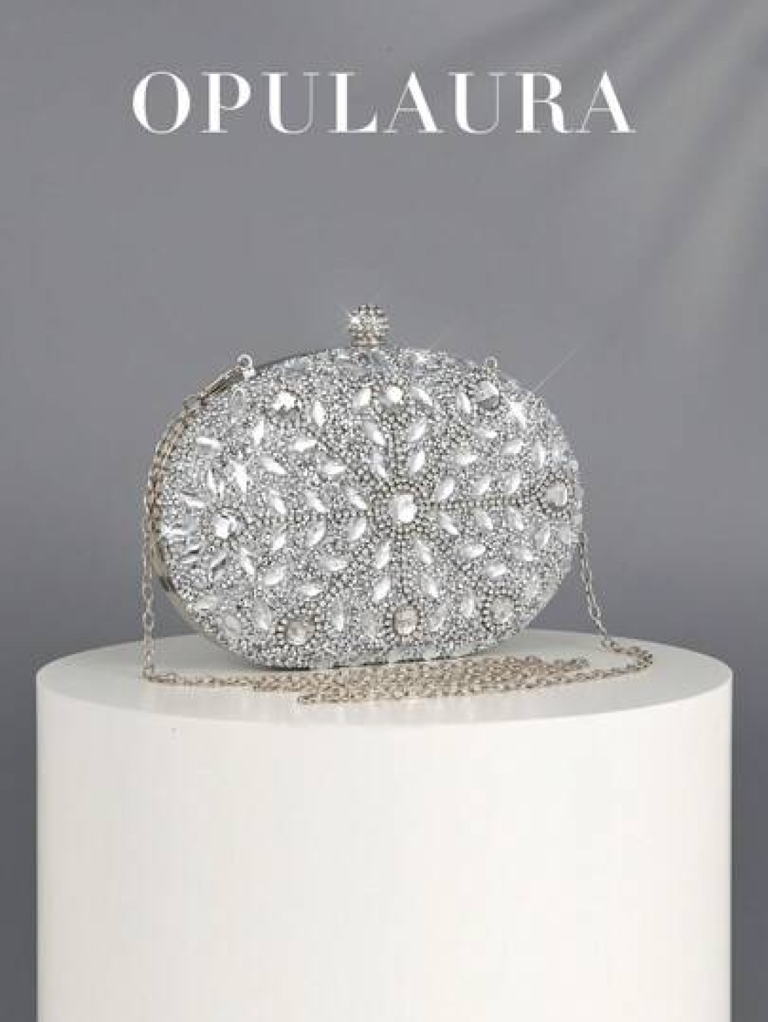 OpulAura Luxury Women s Sparkling Crystal Embellished Mini Box Clutch Bag Glamorous Rhinestone Evening Handbag Suitable For Formal Events Party Wedding With Detachable Chain Tready Party Bags Perfect
