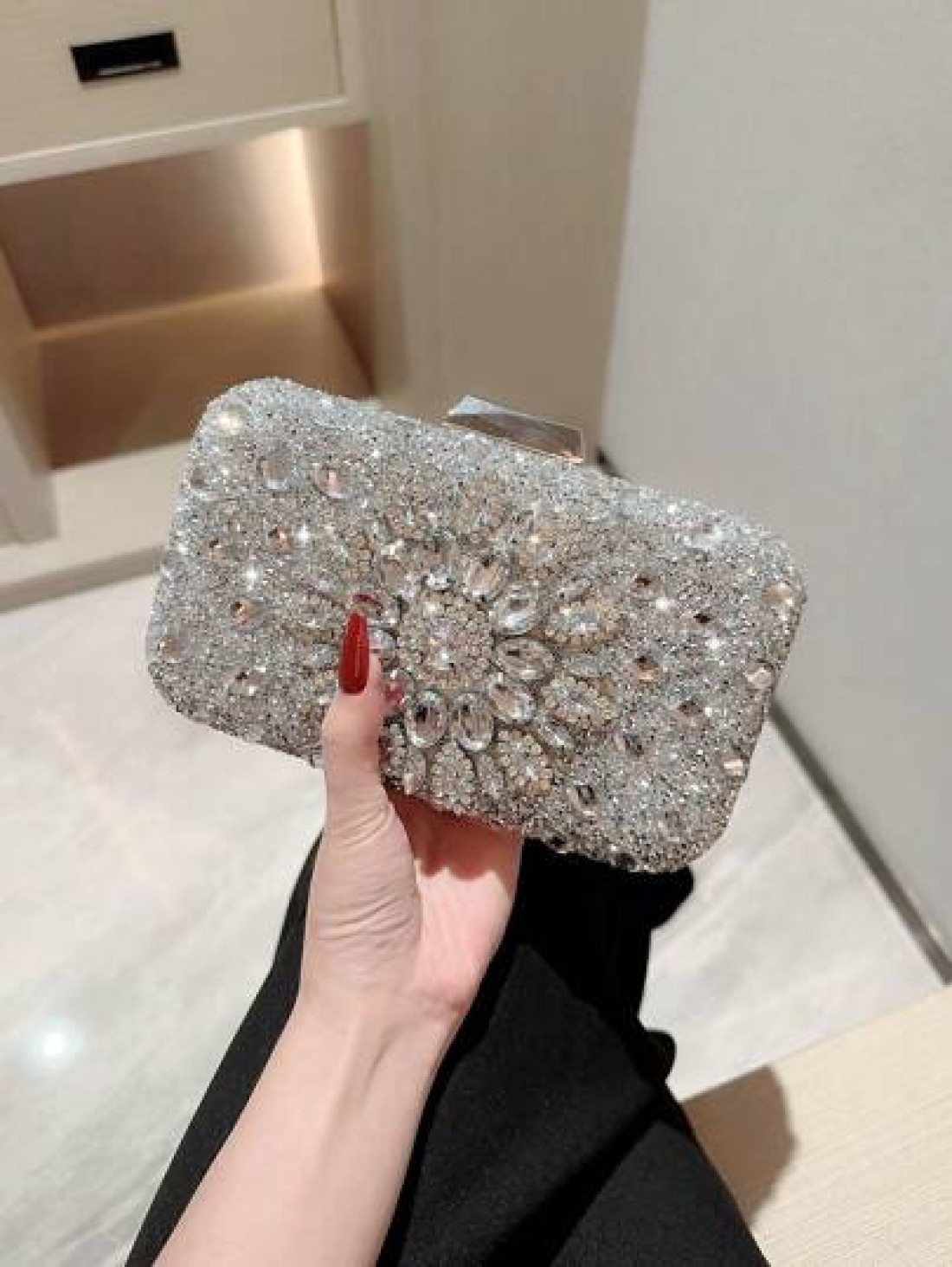 Moonlit EveBag Rhinestone Decor Women s Evening Bag