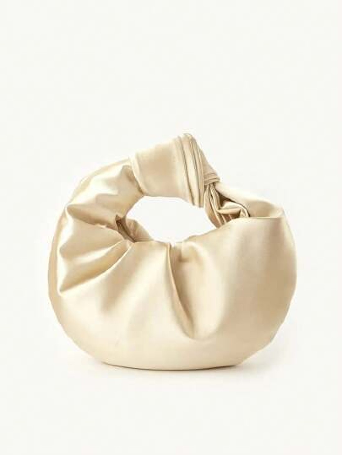 Elegant Solid Color Simple Design Taffeta Material Knot Pleated Cloud Clutch Bag For Party Prom Event