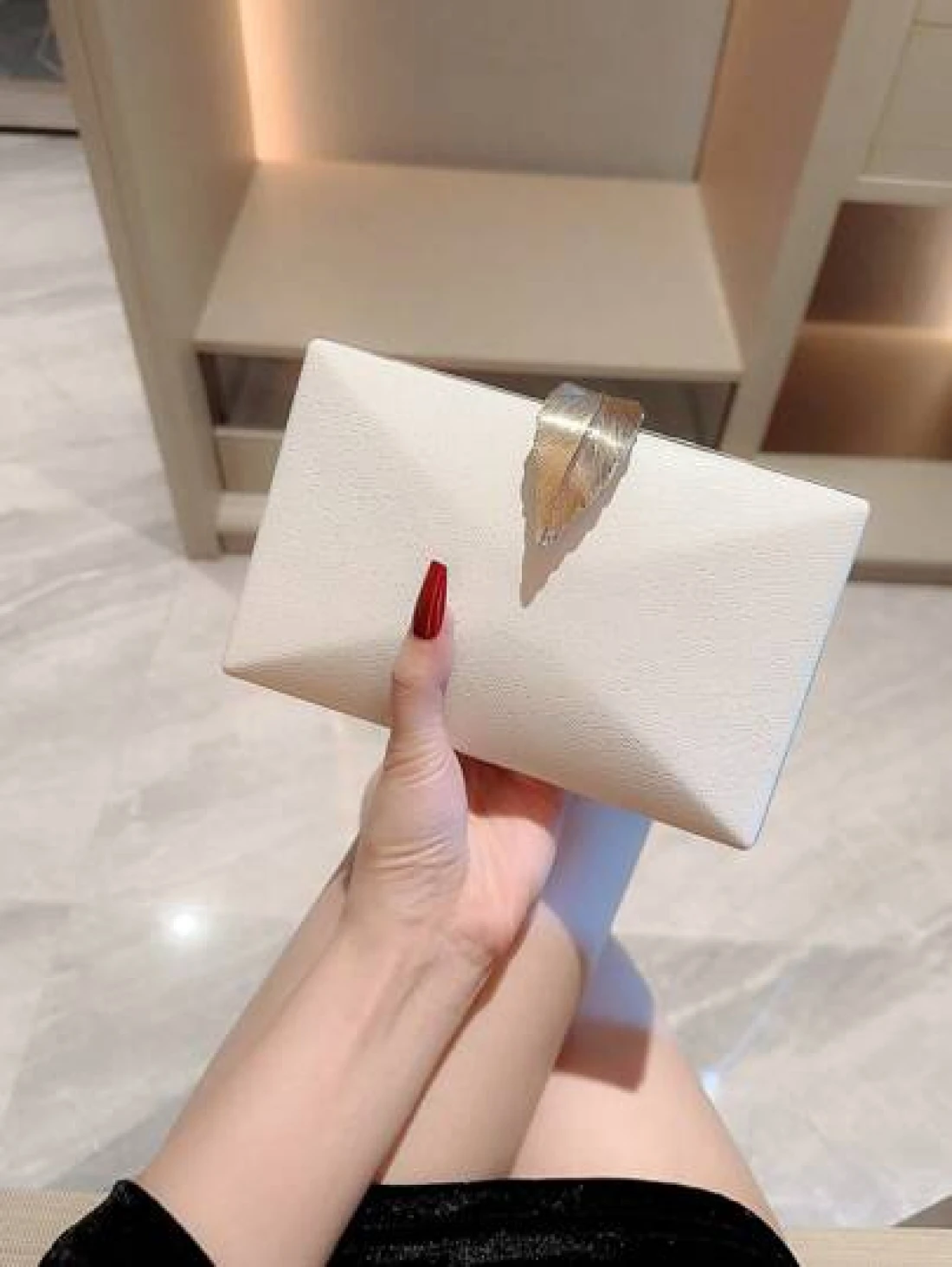 Moonlit EveBag Women s Fashion Metal Box Shaped Evening Clutch With Sparkling Leaf Buckle Party Handbag Chain Bag Bridal Bag For Wedding And Dance Party Valentines