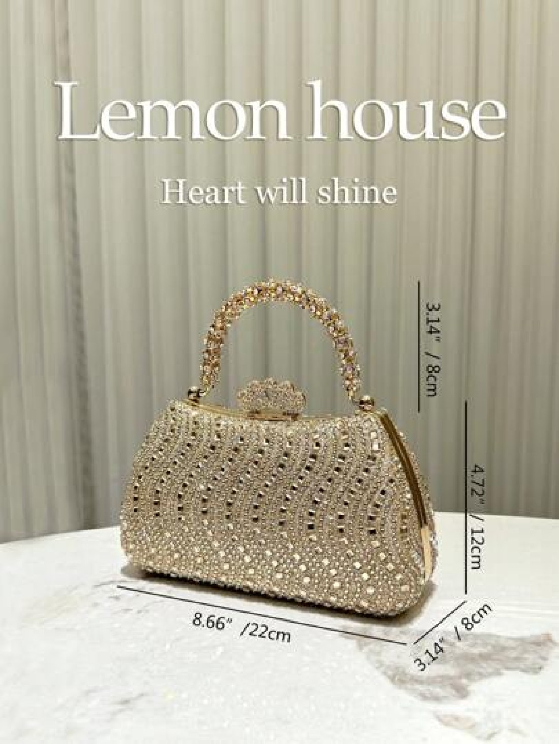 1pc Luxury Rhinestone Bling Women Handbag Elegant Evening Clutch Purse For Party Wedding Formal Occasion Tready Party Bags Perfect For Party Wedding Prom Dinner Banquet