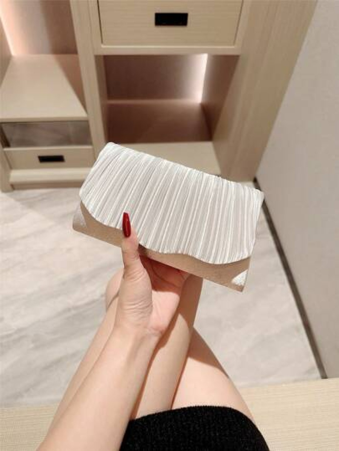 1pc Classic Pleated Satin Design Formal Evening Dress Party Clutch Bag Elegant For Prom Wedding Ball Dance Envelope Chain Bag Tready Party Bags Perfect For Party Wedding Prom Dinner Banquet Essential