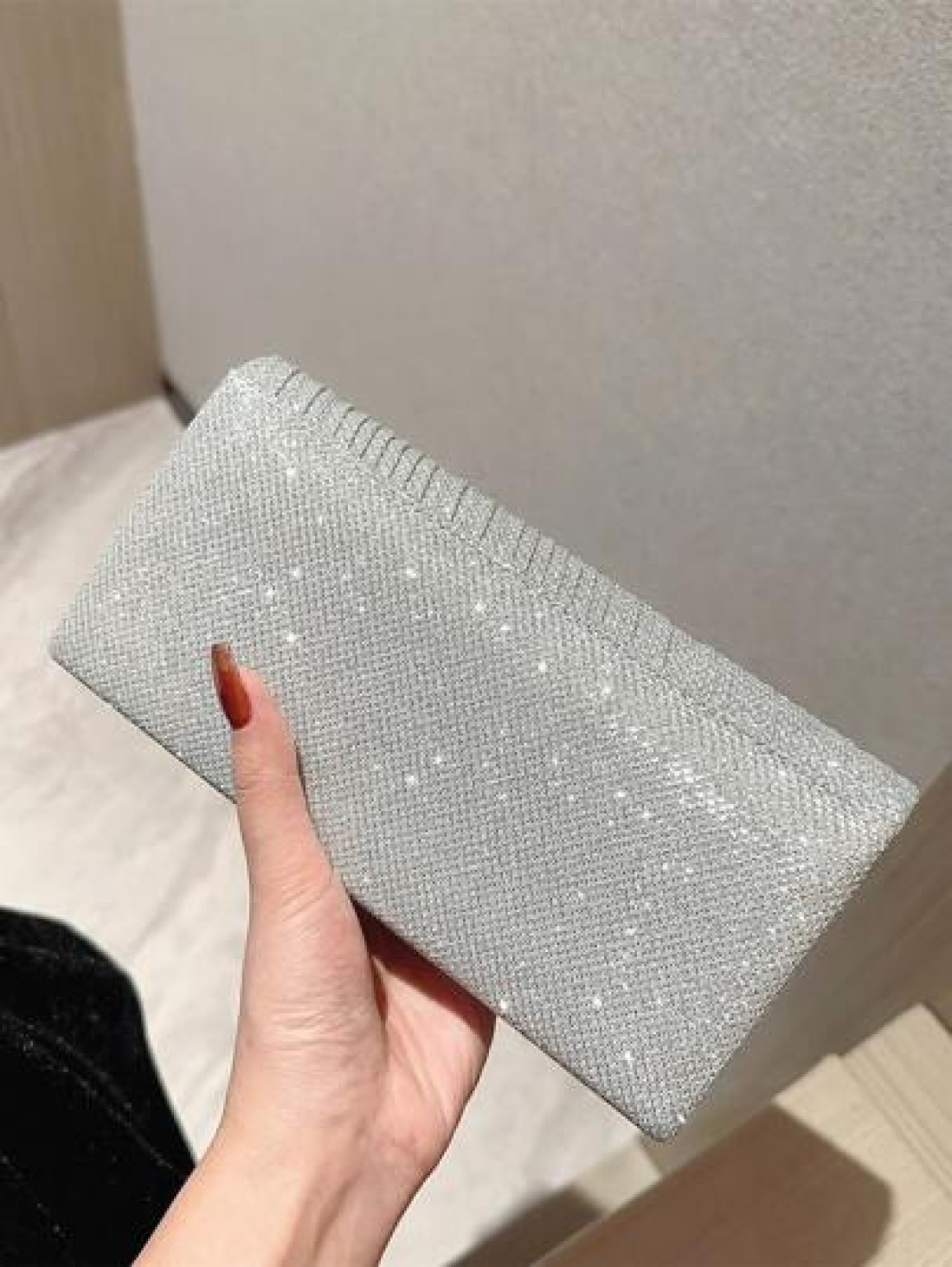 Moonlit EveBag Glamorous Elegant Exquisite Quiet Luxury Sequin Luxury Shiny Portable Mini Glitter Flap Square Bag Evening Bag Dinner Bag For Party Girl Woman Bride Perfect For Party Wedding Prom Dinne