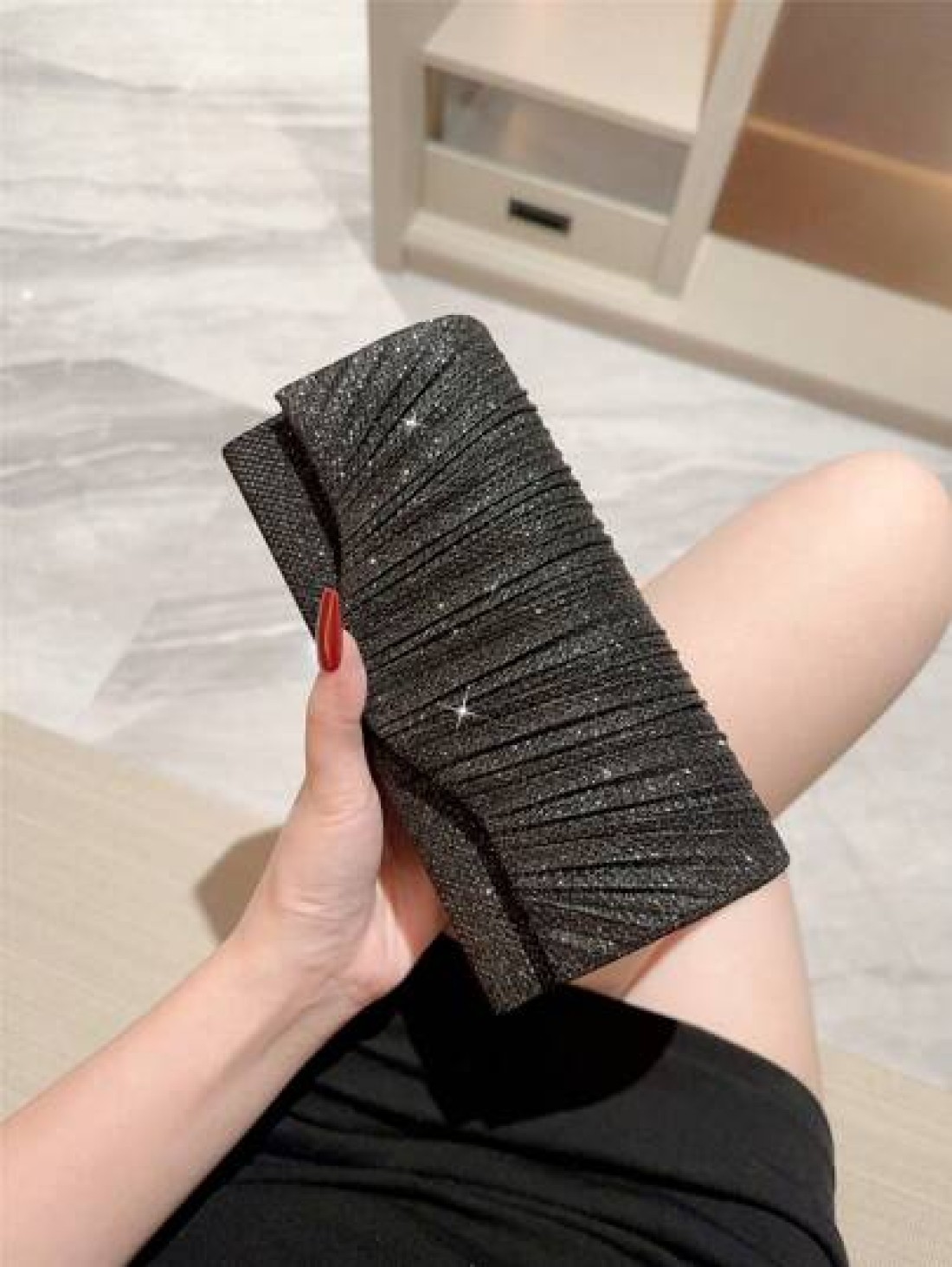 Glitter Evening Bag Purse Women Evening Bag Envelope Handbag Large Wedding Party Prom Purse Mini Flap Square Bag Metallic Sequin Dress Bag Evening Bags For Teen Women Women Socialites Working Women Et