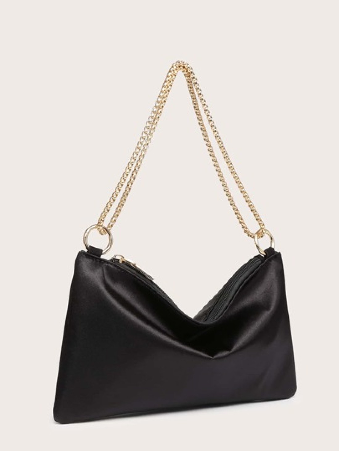 Lightweight Business Casual Satin Ring Linked Square Bag Evening Bag Dinner Bag Glamorous Elegant Exquisite Quiet Luxury Rhinestone For Party Girl Woman Bride Perfect For Party Dinner Banquet