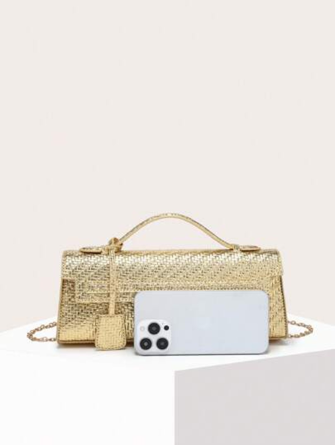 1 Piece Women s Golden Woven Design Handbag Lightweight Tote Shoulder Cross Body Bag Versatile