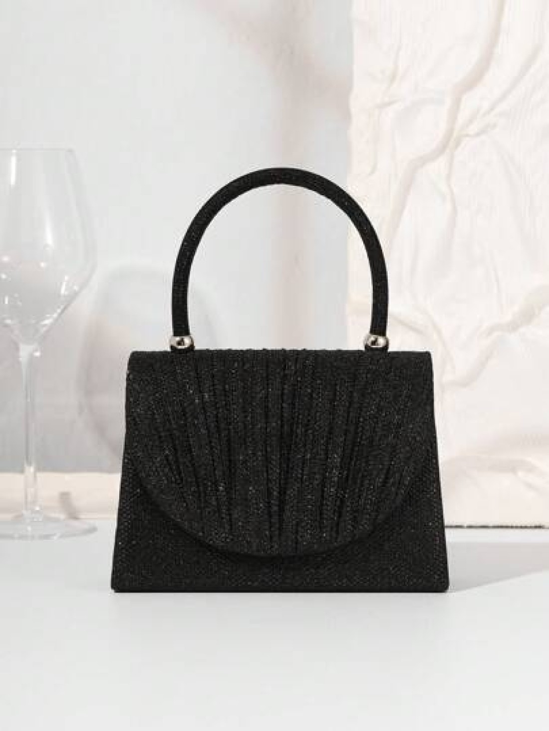 Lightweight Business Casual Rhinestone Decor Bucket Bag Mini Drawstring Design Clear Bag Faux Pearl Bag Evening Bag Dinner Bag Glamorous Elegant Exquisite Quiet Luxury Rhinestone For Party Girl For Wo