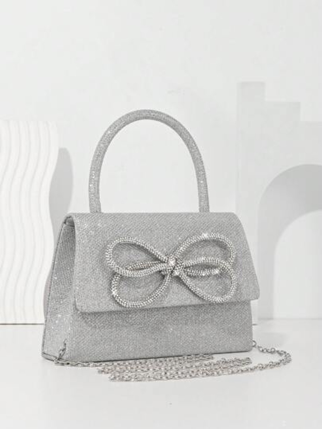 Mini Women s Glitter Rhinestone Big Bow Decor Evening Bag Prom Bags Sparkle Mini Square Handbags Bride Perfect For Party Wedding Prom Dinner Banquet Mother s Gift Perfectly Matching With New Years Out