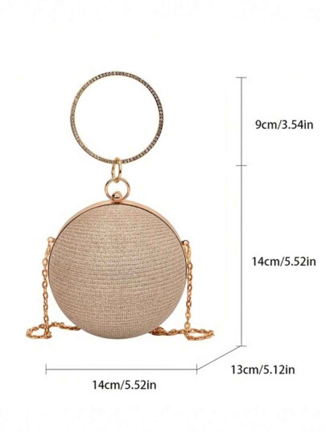 Fashion Shiny Ball Party Clutch Bag Chain Shoulder Crossbody Bag For Women Party Bag Perfect For Party Wedding Prom Dinner Banquet Matching With Holiday Party Dress Evening Dress Sequin Dress