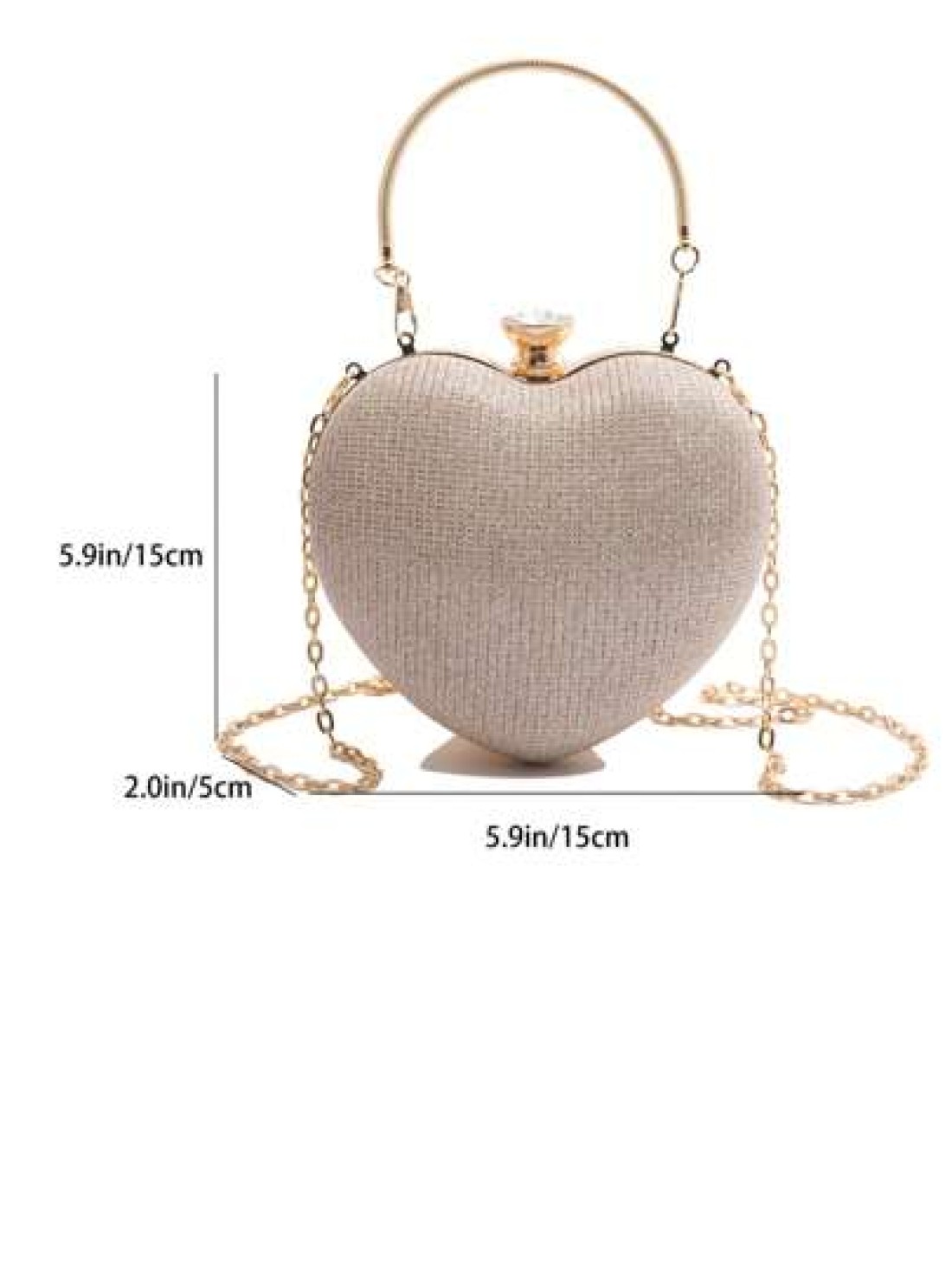 Luxury Handbags Clutch Purses Heart Shape Chain Women Ladies Evening Bags