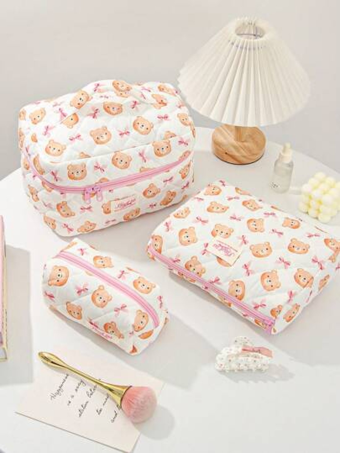 1 Piece Large Capacity Women Makeup Bag Fashion Sweet Style Cosmetic Bag Set Printed Wash Bag Sorting Storage Bag Vanity Organizer Beauty Case Zipper Pouch Makeup Bag Toiletry Bag Versatile Storage Ba