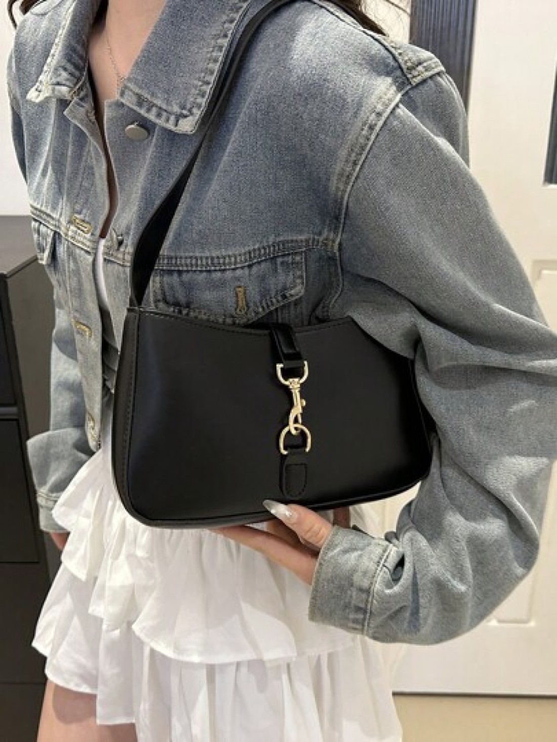 Minimalist Crescent Underarm Bag Shoulder Bag Women s Stylish Handbag Purse For Commuter