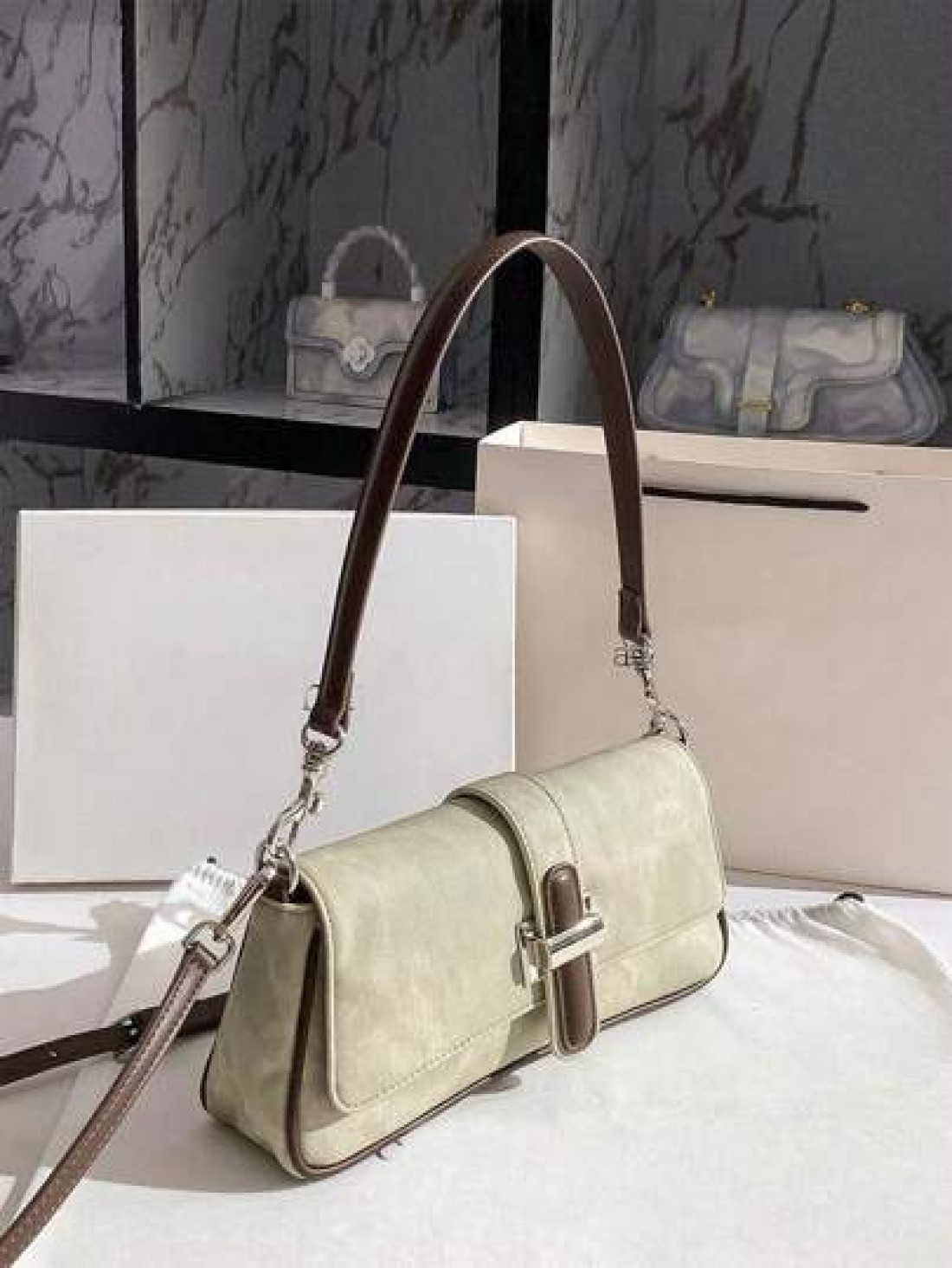 Dedoo 1pc Handbag 2024 New Fashion Handbag Joker Cowboy Long Stick Handbag 2024 New Advanced Texture Niche Original Shoulder And Underarm Slung Suitable For Travel Dating Shopping White Collar Workers
