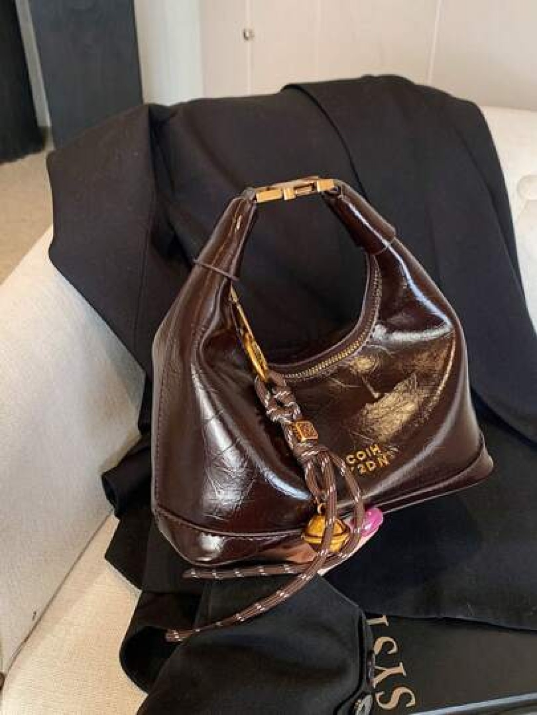 Faux Snake Skin Woven Solid Color PU Leather Minimalist Women Tote Handbag Versatile Style