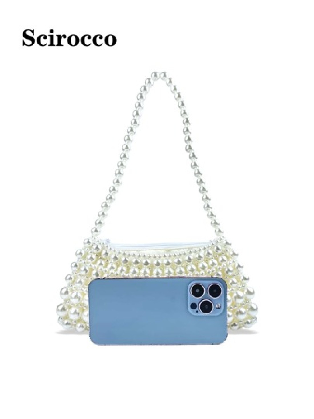 Pearl Handled Large Tote Bag With Bead Detail Shoulder Bag Or Underarm Bag