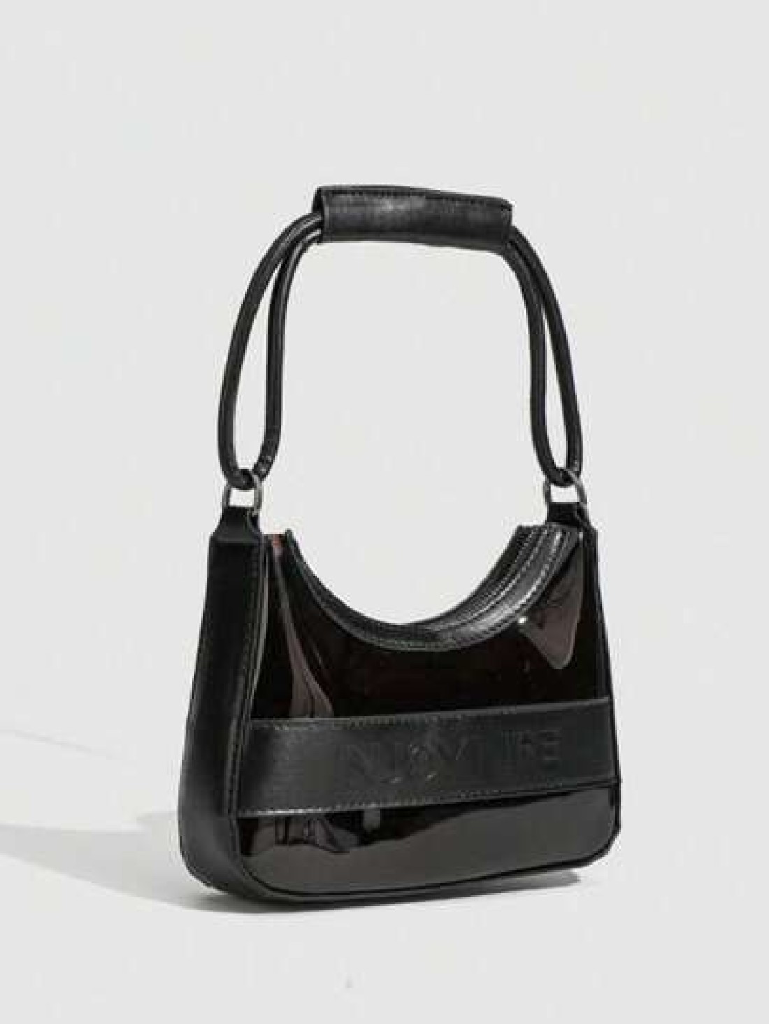 Transparent Crescent Moon PVC Crossbody Bag With Chain Versatile Niche Design Shoulder Bag