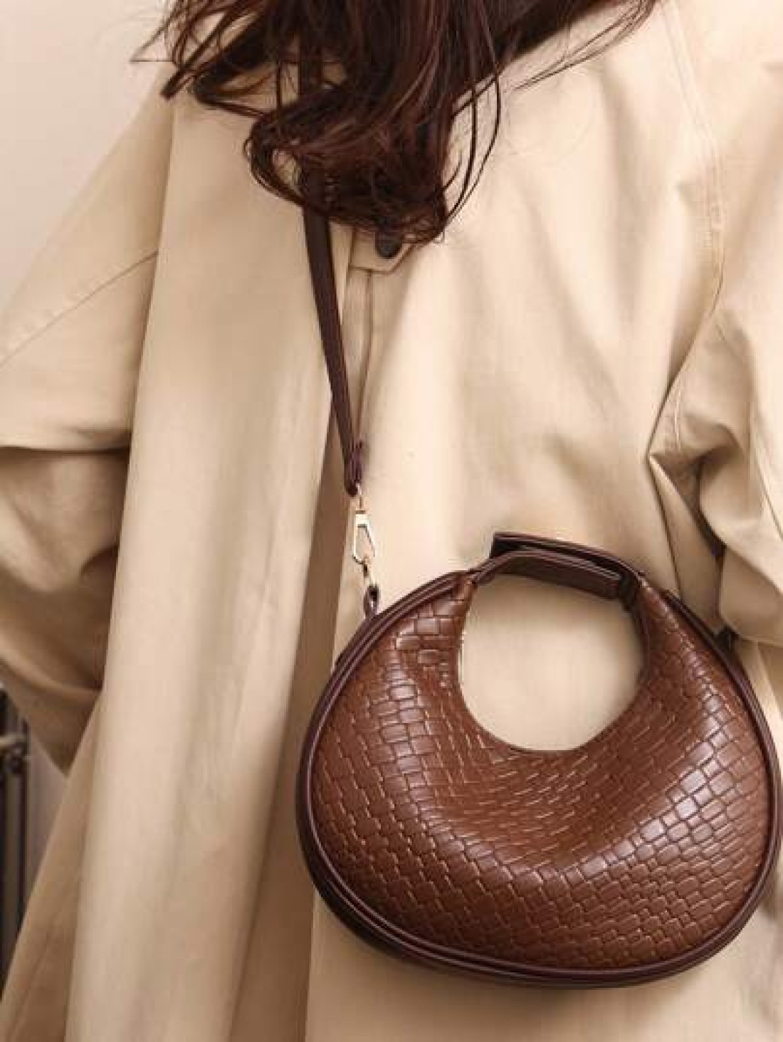 European American Fashion New Women Shoulder Bag Versatile PU Casual Handbag Elegant Shoulder Bag Personality Tote Bag Adjustable Strap Zipper Closure Can Hold Phone Simple Cosmetics Suitable For Ladi